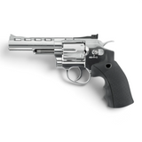 id-paintball Legends S40 CO2-Revolver in Silber mit 4-Zoll-Lauf, Vollmetallgehäuse und schwarzem ergonomischem Griff