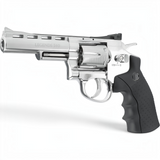 id-paintball Legends S40 CO2-Revolver in Silber mit 4-Zoll-Lauf, Vollmetallgehäuse und schwarzem ergonomischem Griff
