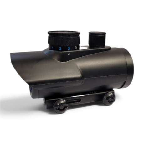 id-paintball Leuchtpunktvisier in Schwarz mit einstellbarem Rot-Grün-Blau-Punkt für 11-22mm Schienen