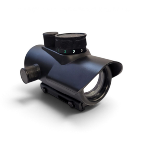id-paintball Leuchtpunktvisier in Schwarz mit einstellbarem Rot-Grün-Blau-Punkt für 11mm und 22mm Schienen