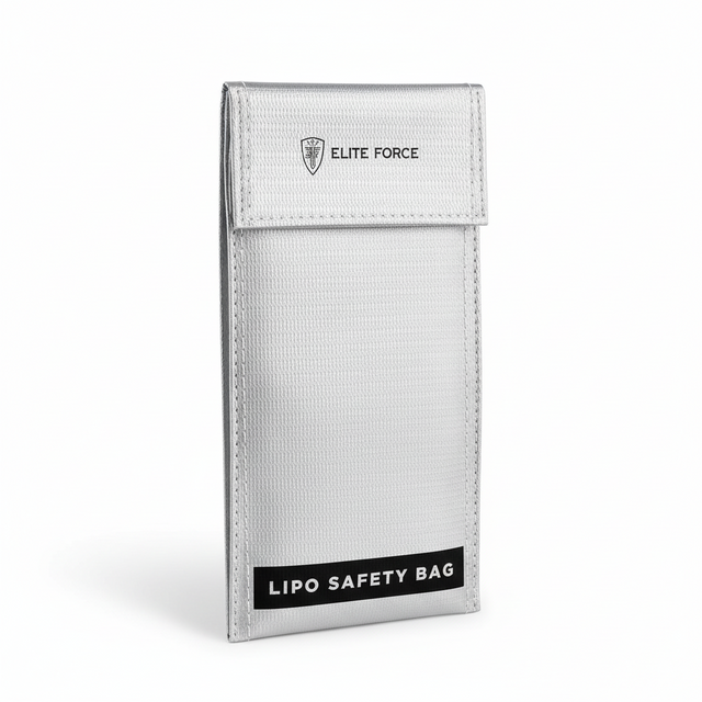 id-paintball Elite Force LiPo Safety Bag in Silber zur sicheren Lagerung und zum Laden von Lithium-Akkus