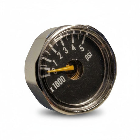 id-paintball Manometer mit 23 mm Durchmesser für HP Regulatoren, silbernes Gehäuse mit 0-5000 PSI Skala