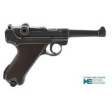 id-paintball ME P08 Schreckschusspistole im Antik-Look mit Holzgriffschalen und Kniegelenkverschluss