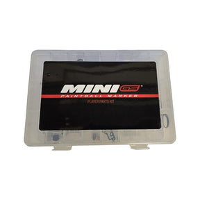 id-paintball Empire Mini GS Ersatzteilset in einer transparenten Kunststoffbox zur Wartung des Paintball Markierers