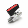 id-paintball PPD 1/8 Zoll Mini On Off Ventil aus Metall mit rotem Hebel zur Steuerung von Mamba Systemen
