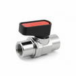 id-paintball PPD 1/8 Zoll Mini On/Off Ventil aus Metall mit rotem Hebel und integrierter Bleeder-Funktion