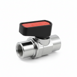 id-paintball PPD 1/8 Zoll Mini On/Off Ventil aus Metall mit rotem Hebel und integrierter Bleeder-Funktion