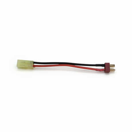 id-paintball Mini-Tamiya auf T-Plug Adapterkabel für S-AEG Airsoft-Akkus mit rotem und schwarzem Kabel