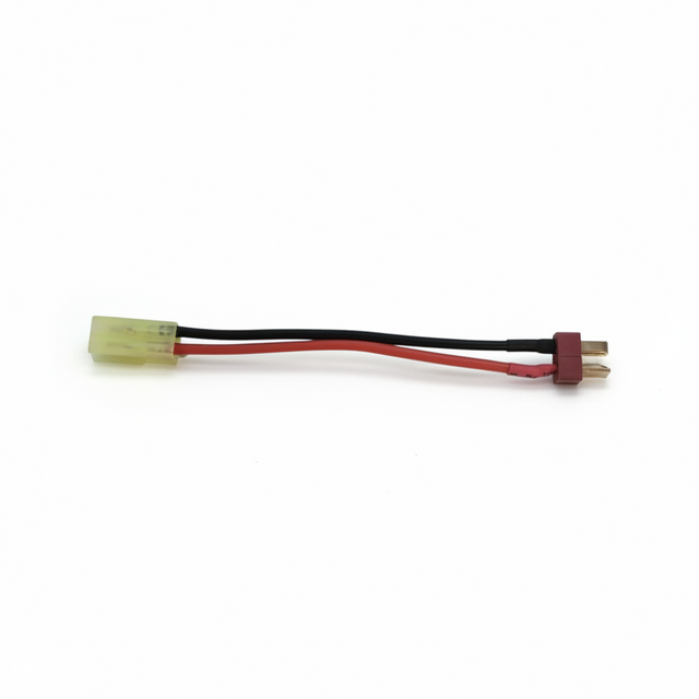 id-paintball Mini-Tamiya auf T-Plug Adapterkabel für S-AEG Airsoft-Akkus mit rotem und schwarzem Kabel