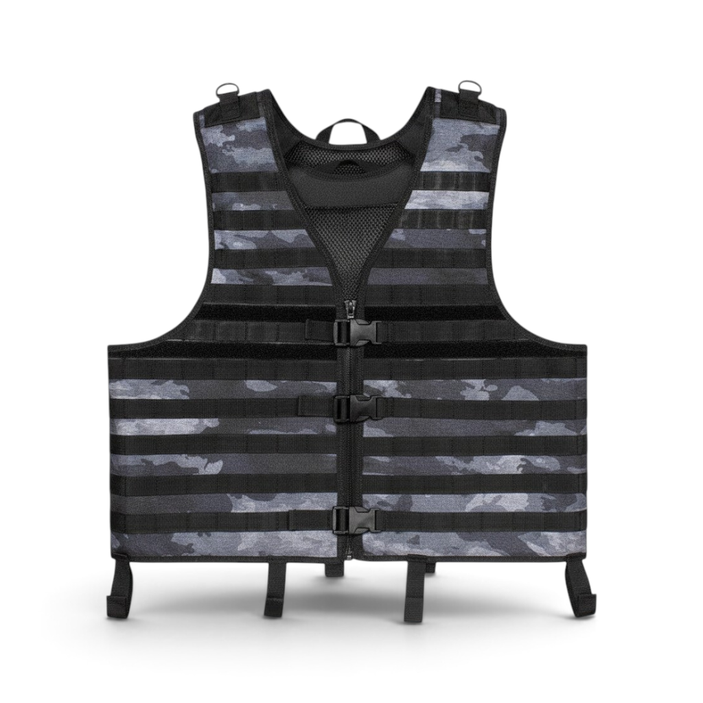 id-paintball Molle Light Taktikweste in HDT Camo LE mit modularen Gurtschlaufen und verstellbaren Schnallen