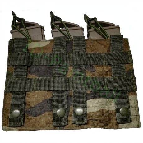 id-paintball 3-fach Molle Magazintasche in Camouflage mit elastischen Kordelzügen für Paintball-Magazine