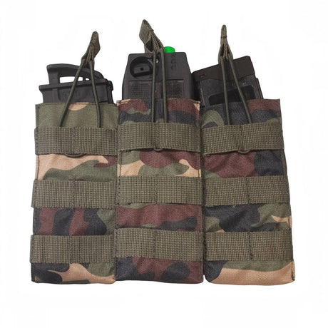 id-paintball 3-fach Molle Magazintasche in Camouflage mit elastischen Kordelzügen für Paintball Magazine