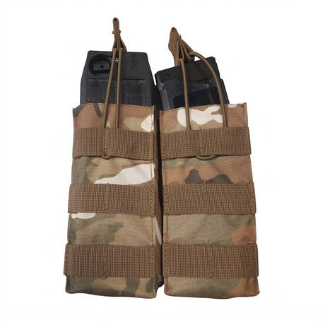 id-paintball Molle 2-Fach Magazintasche in Camouflage mit elastischem Kordelzug für Paintball-Magazine