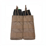 id-paintball Molle 2-Fach Magazintasche in Coyote Brown für Paintball Markierer Magazine mit elastischem Kordelzug