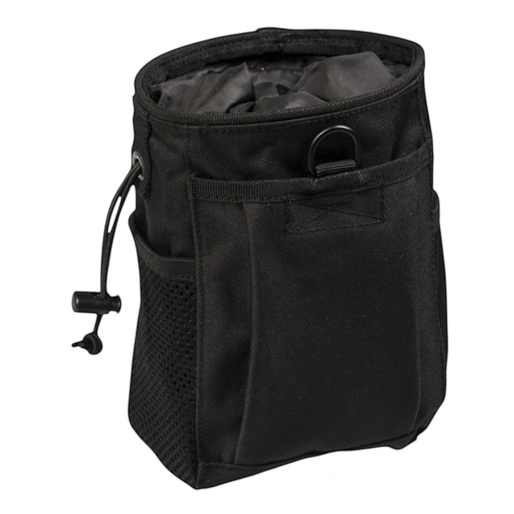 id-paintball MOLLE Magazintasche XL aus schwarzem Polyester mit Schneeschürze, Kordelzug und praktischen Außenfächern