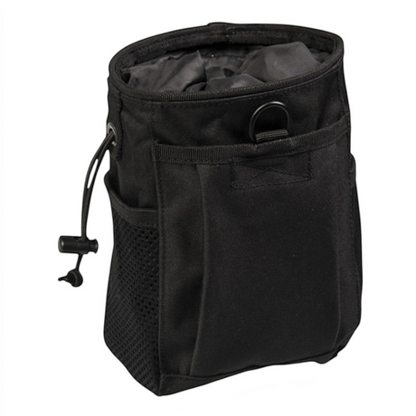id-paintball MOLLE Magazintasche XL aus schwarzem Polyester mit Schneeschürze, Kordelzug und praktischen Außenfächern