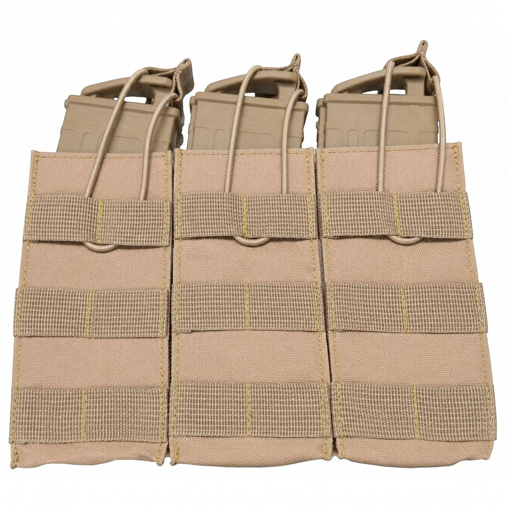 id-paintball 3-fach Molle Magazintasche in Tan für Paintball-Magazine mit elastischem Kordelzug zur Sicherung