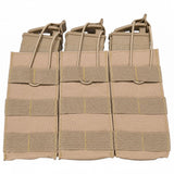 id-paintball 3-fach Molle Magazintasche in Tan für Paintball-Magazine mit elastischem Kordelzug zur Sicherung