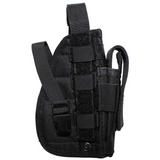 id-paintball Pistolenholster aus schwarzem Polyester mit Molle-System, Magazintasche und verstellbarem Sicherungsriemen