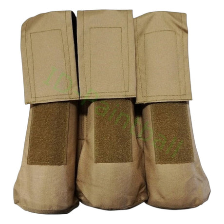 id-paintball Molle Pod Tasche in Beige für drei Paintball-Pods mit Klettverschluss und robuster Konstruktion