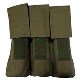 id-paintball Molle Pod Tasche in Olivgrün für drei Paintball-Pods mit Klettverschluss und robustem Gewebe