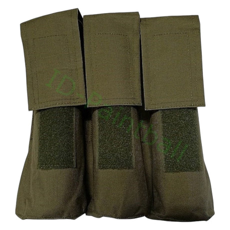 id-paintball Molle Pod Tasche in Olivgrün für drei Paintball-Pods mit Klettverschluss und robustem Gewebe
