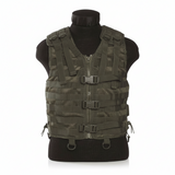 id-paintball Molle Trägerweste in Olivgrün mit Mesh-System, Frontreißverschluss, Schnallen und D-Ringen auf Schneiderpuppe