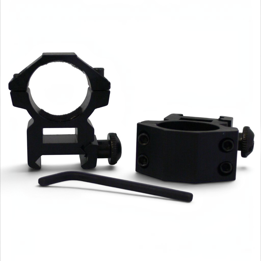 id-paintball Montage Ringe 25,4mm für Picatinny Schienen in Schwarz mit Inbusschlüssel