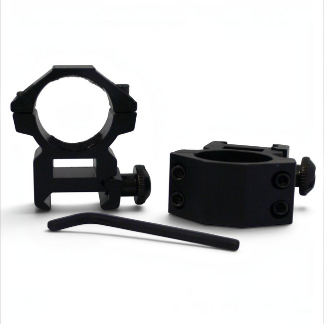 id-paintball Montage Ringe 25,4mm für Picatinny Schienen in Schwarz mit Inbusschlüssel