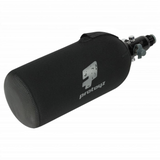 Schwarzer id-paintball Neoprenüberzug für 0,8l HP Flaschen mit rutschfester Gummiapplikation und Protoyz Logo