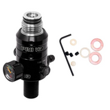 id-paintball Ninja PRO V3 HP Regulator in Schwarz und Silber mit Manometer, Edelstahlgewinde und Ersatzteilset