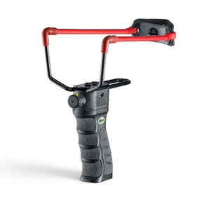 id-paintball NXG PSS-200 Präzisionsschleuder mit Ziellaser, strukturiertem Griff und roten Wurfarmen für Outdoor-Sport