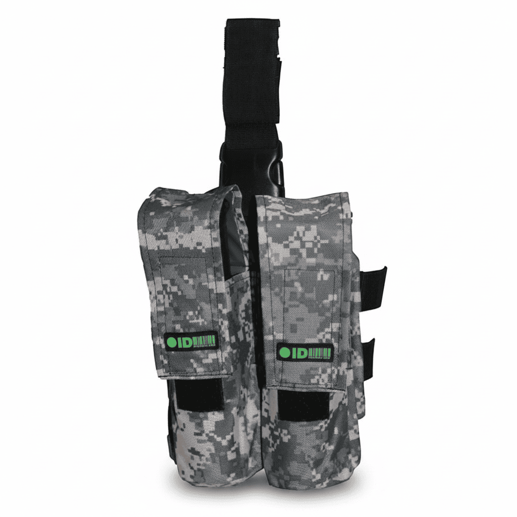 id-paintball Oberschenkel Battle Pack in ACU Camouflage für 2 Paintball-Pods mit verstellbarem Klettverschluss
