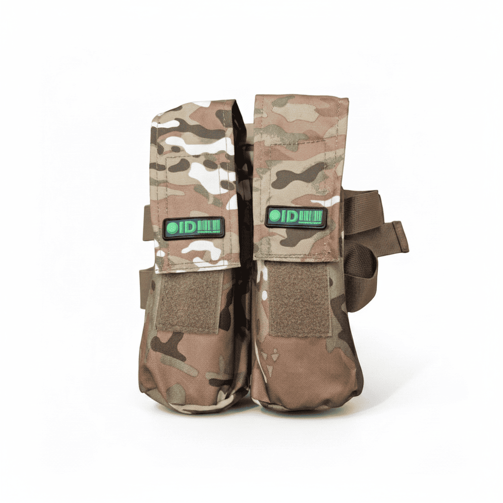 id-paintball Oberschenkel Battle Pack in Camouflage für 2 Paintball-Pods mit Klettverschluss und Gürtelbefestigung