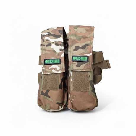 id-paintball Oberschenkel Battle Pack in Camouflage für 2 Paintball-Pods mit Klettverschluss und Gürtelbefestigung