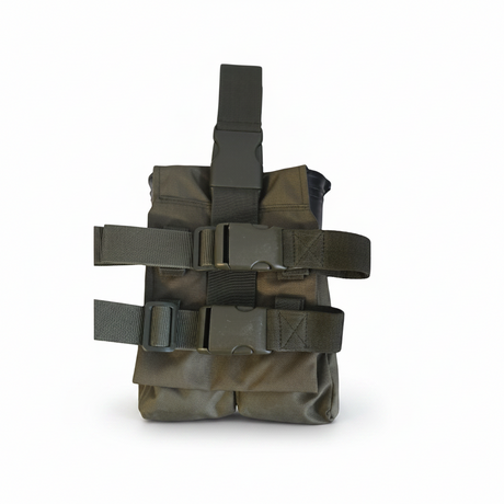 id-paintball Oberschenkel Battle Pack für 2 Pods in Olivgrün mit verstellbaren Klickverschlüssen und Gürtelbefestigung