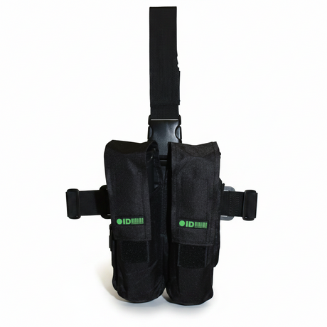 id-paintball Oberschenkel Battle Pack in Schwarz für 2 Paintball-Pods mit verstellbaren Gurten und Klickverschluss