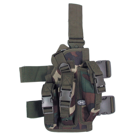 id-paintball Oberschenkelholster in Camouflage mit Magazintasche und verstellbaren Beingurten für Paintball-Waffen