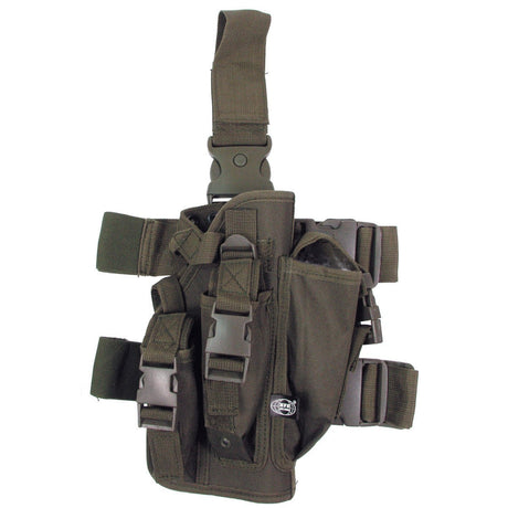 id-paintball Oberschenkelholster aus olivgrünem Polyester mit Magazintasche für Paintball-Kurzwaffen