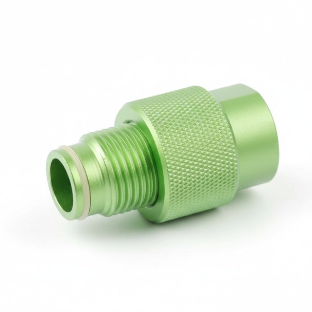 id-paintball ON/OFF Ventil für ASA Adapter in leuchtendem Grün aus robustem Metall zur Druckregulierung am Markierer