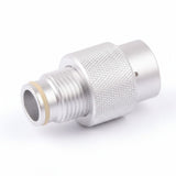 id-paintball ON/OFF Ventil für ASA Adapter aus silbernem Metall mit griffiger Rändelung zur Druckregulierung