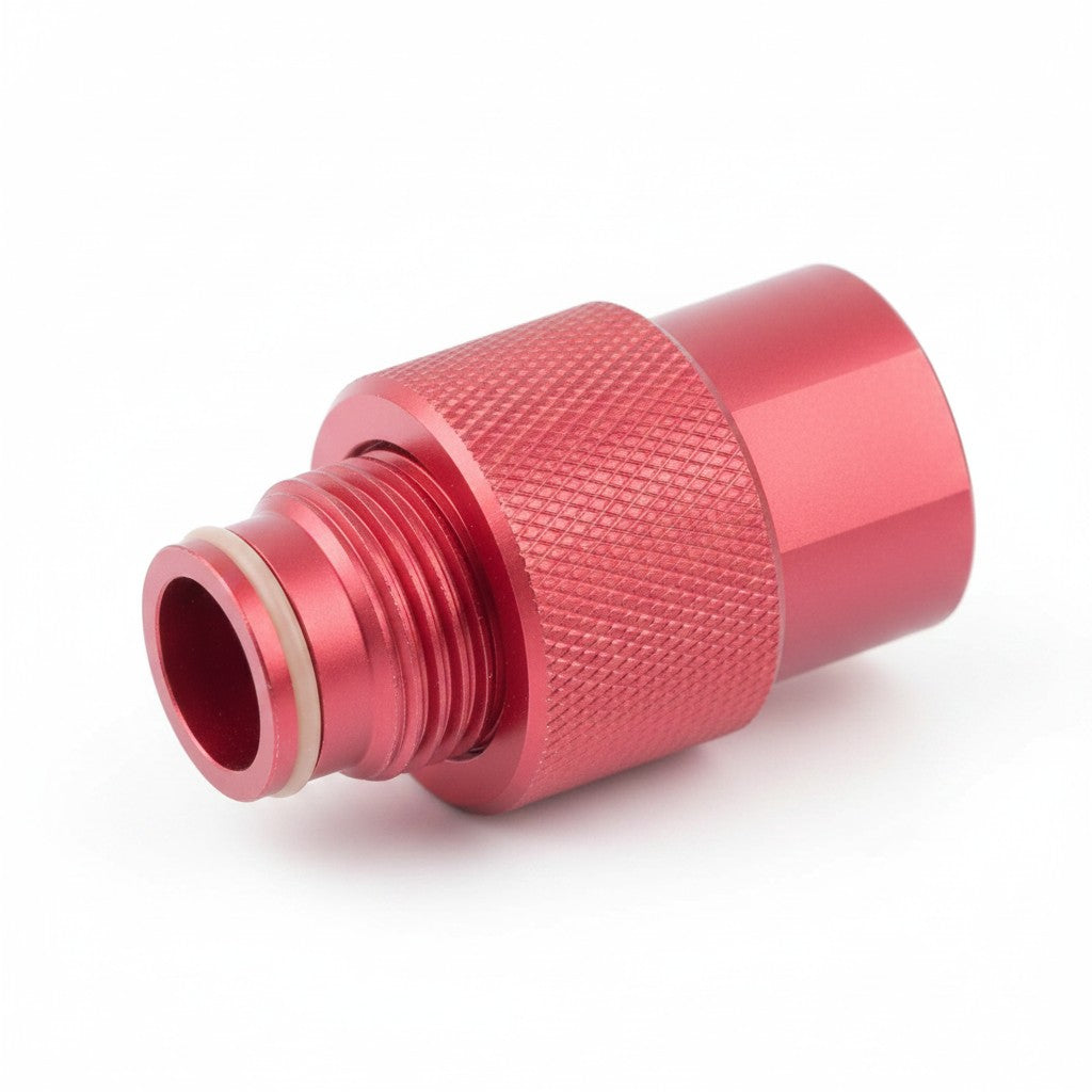 id-paintball ON/OFF Ventil in Rot aus Aluminium für Paintball-Markierer zur einfachen Druckregulierung am ASA