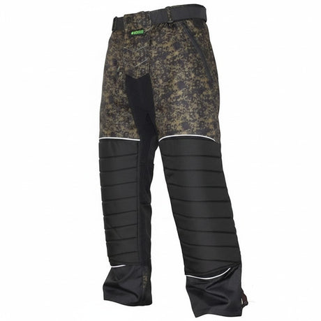 id-paintball Paintball Hose in Oliv mit Camouflage-Muster, Kniepolsterung und verstellbarem Bund für Woodland-Spiele