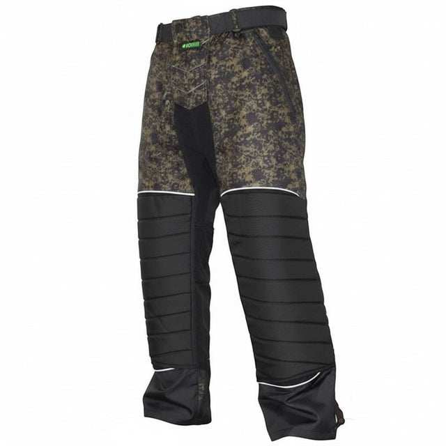id-paintball Paintball Hose in Oliv mit Camouflage-Muster, Kniepolsterung und verstellbarem Bund für Woodland-Spiele
