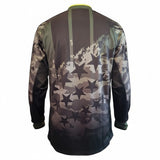 id-paintball Custom Paintball Jersey Star in Camouflage mit Sternenmuster, Rückansicht in Schwarz, Grau und Oliv