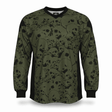 id-paintball The Skulls Oliv Paintball Trikot in Olivgrün mit Totenkopf-Muster, gepolstert und atmungsaktiv.
