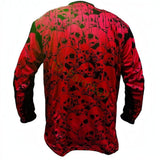 id-paintball Paintball Jersey The Skulls Rot mit rotem Totenkopf-Muster, atmungsaktiv und strapazierfähig