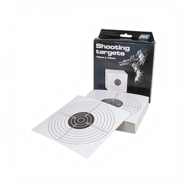 id-paintball ASG Papier-Zielscheiben 14x14 cm im 100er Set mit präziser 10er Ringeinteilung für das Schießtraining