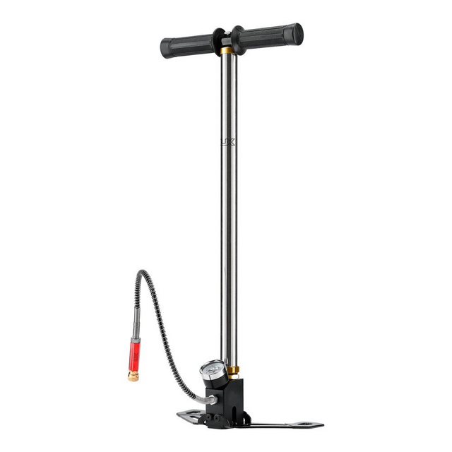 id-paintball UX PCP Handpumpe mit Manometer und Schlauch zum Befüllen von Pressluftwaffen bis 300 Bar