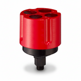 id-paintball Perfecta Multi-Shooter in Rot für vier 15 mm Pyro-Effekte mit schwarzem Adapter